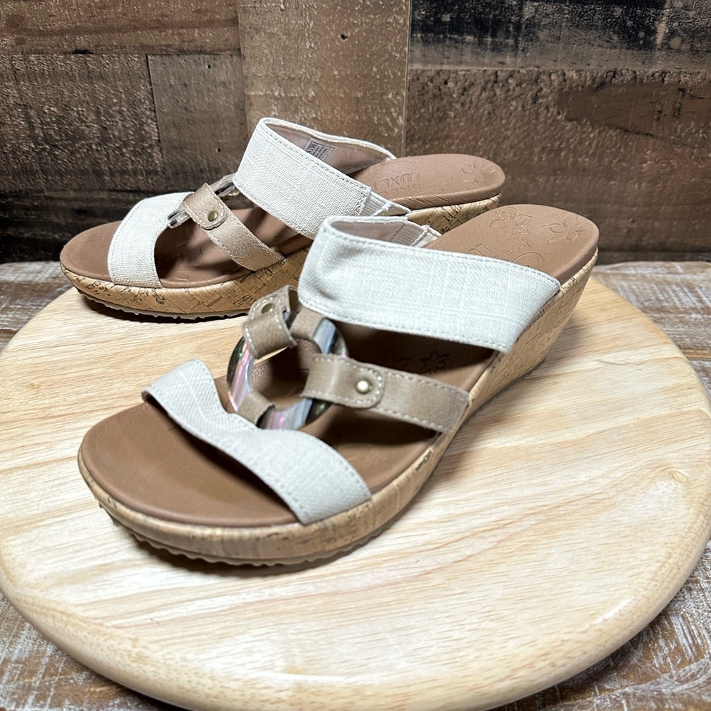 Skechers Women’s Natural Cali Beverlee Sail Away 2.5” Wedge Sandal 32953 Size 7 - Picture 2 of 8